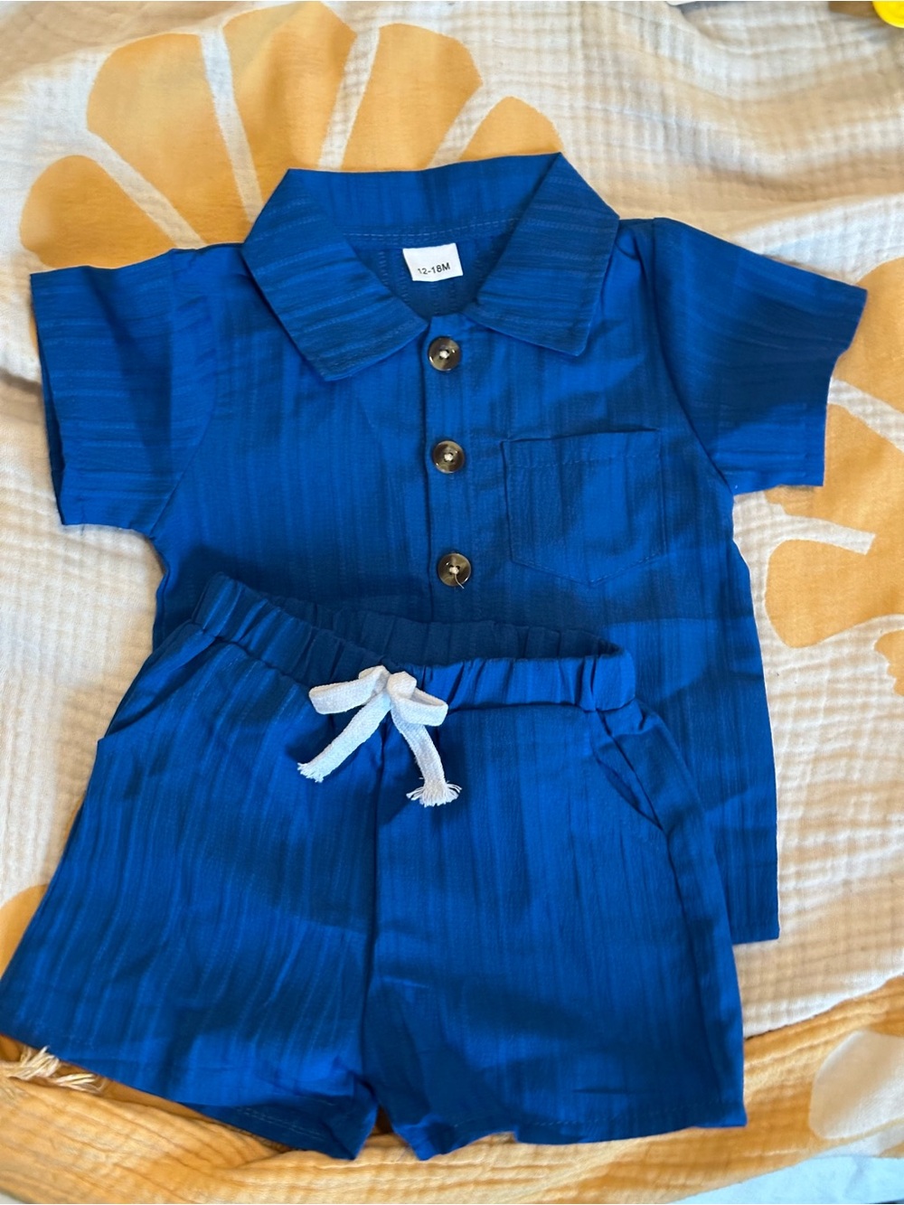 Cobalt Blue Two-Piece Shorts Set 12-18 m